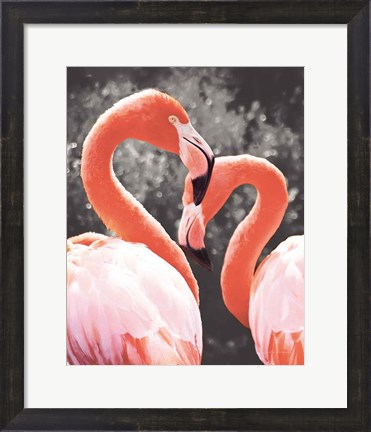 Framed Flamingo II on BW Print