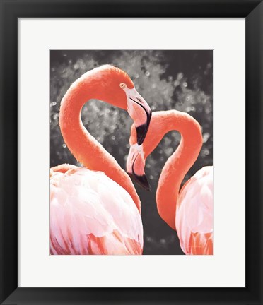 Framed Flamingo II on BW Print