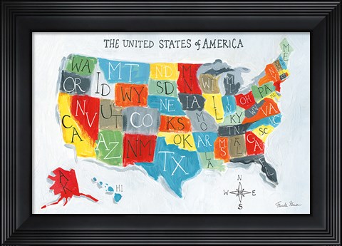 Framed US Map Print