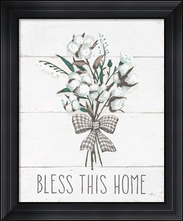Framed Blessed II Black Bow Print