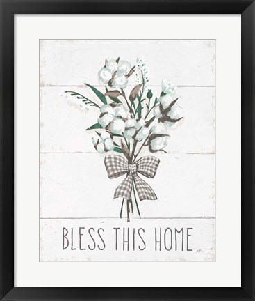 Framed Blessed II Black Bow Print