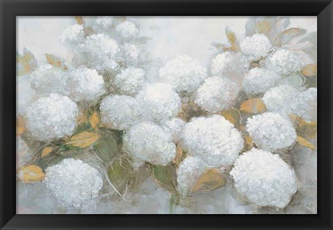 Framed Annabelle Hydrangeas Blue Gray Crop Print