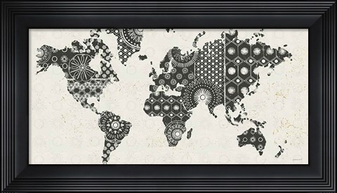 Framed Kami Map - No Border Print