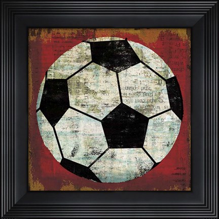Framed Ball IV on Red Print