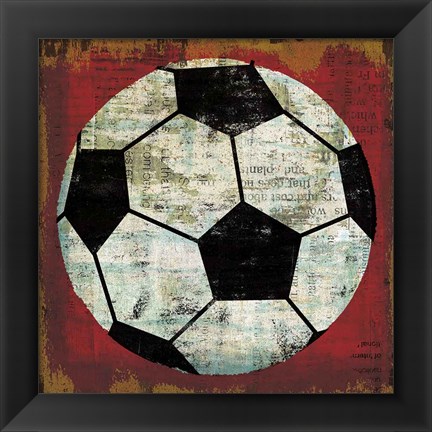 Framed Ball IV on Red Print