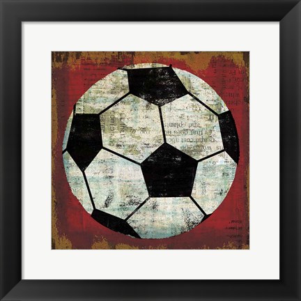 Framed Ball IV on Red Print