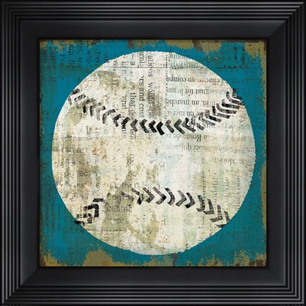 Framed Ball I on Blue Print