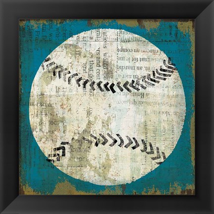 Framed Ball I on Blue Print