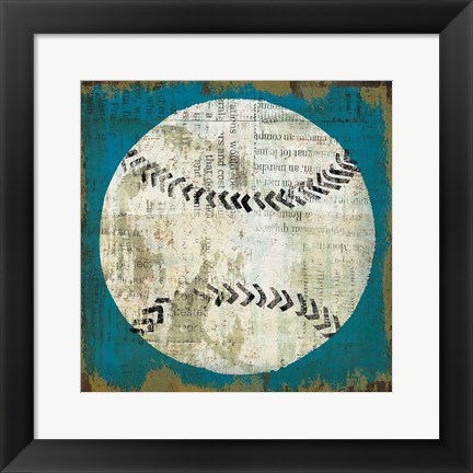 Framed Ball I on Blue Print