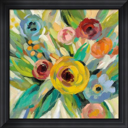 Framed Vivid Coral Floral III Print