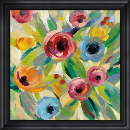 Framed Vivid Coral Floral II Print