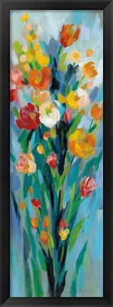 Framed Tall Bright Flowers II Print