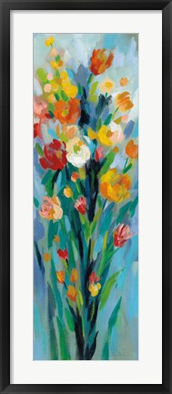 Framed Tall Bright Flowers II Print