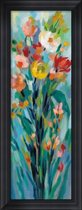Framed Tall Bright Flowers I Print