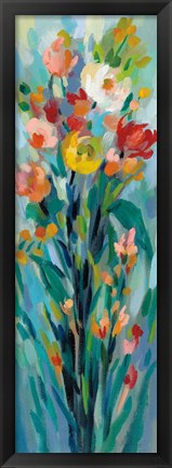 Framed Tall Bright Flowers I Print