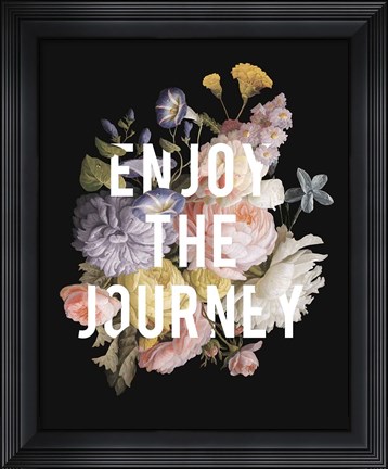 Framed Floral Sentiment II Black Crop Print