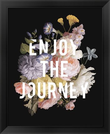 Framed Floral Sentiment II Black Crop Print