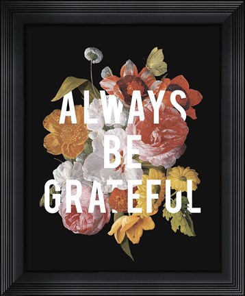 Framed Floral Sentiment I Black Crop Print