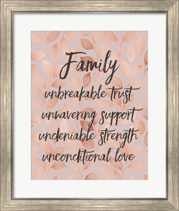 Framed Family Unbreakable Trust - Pink Print