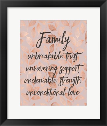 Framed Family Unbreakable Trust - Pink Print