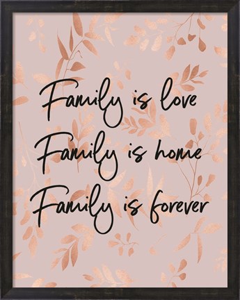 Framed Family Is Love - Pink Print