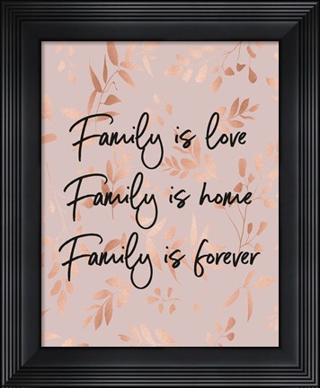 Framed Family Is Love - Pink Print