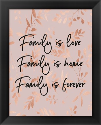 Framed Family Is Love - Pink Print