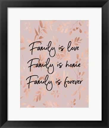 Framed Family Is Love - Pink Print