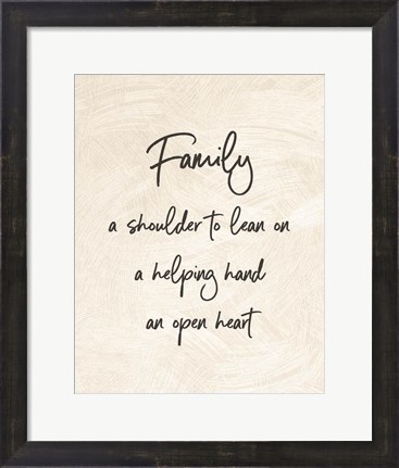 Framed Family a Shoulder to Lean On - Cream Print