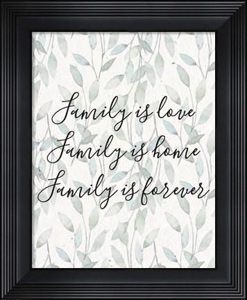 Framed Family Is Love - Leaves Print
