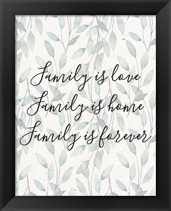 Framed Family Is Love - Leaves Print