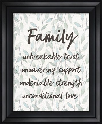 Framed Family Unbreakable Trust - Leaves Print
