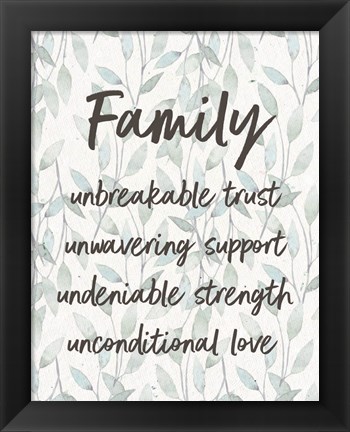 Framed Family Unbreakable Trust - Leaves Print