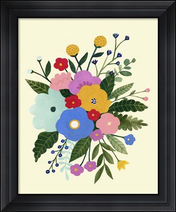 Framed Primary Blooms I Print