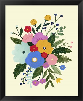 Framed Primary Blooms I Print