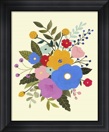 Framed Primary Blooms II Print