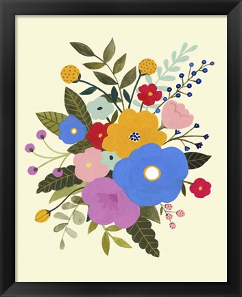 Framed Primary Blooms II Print