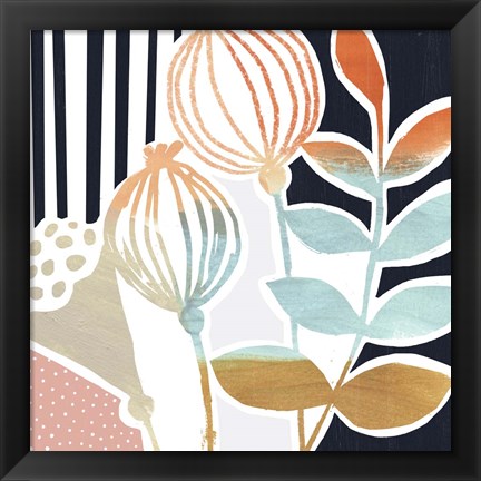 Framed Patterned Flora II Print