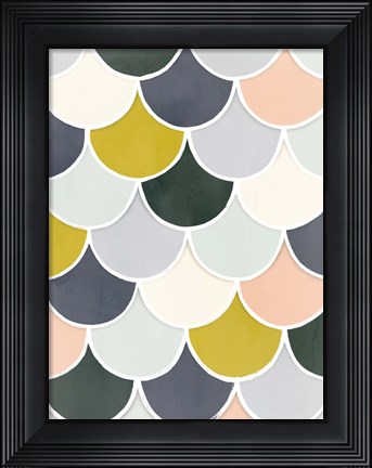 Framed Pastel Scallops I Print
