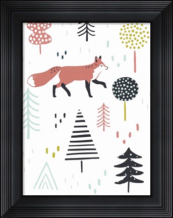 Framed Fox Forest I Print