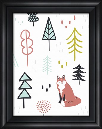 Framed Fox Forest II Print