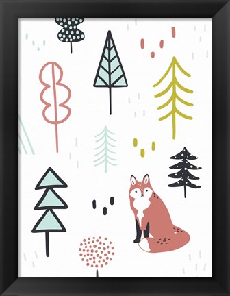 Framed Fox Forest II Print