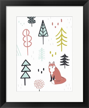 Framed Fox Forest II Print
