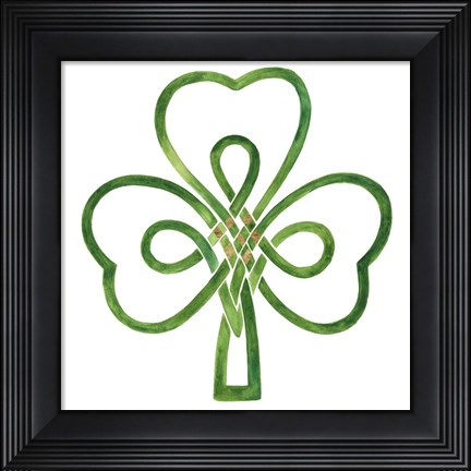 Framed Gilded Shamrock I Print