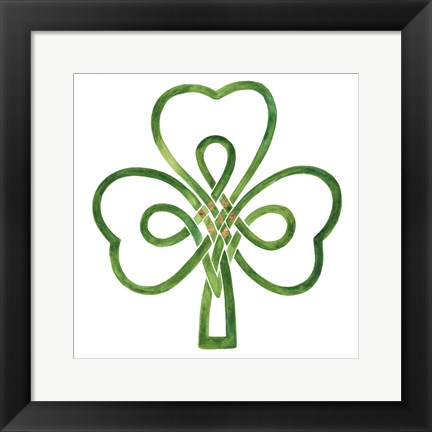 Framed Gilded Shamrock I Print