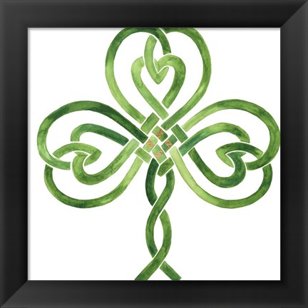 Framed Gilded Shamrock II Print