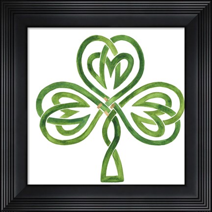 Framed Gilded Shamrock III Print