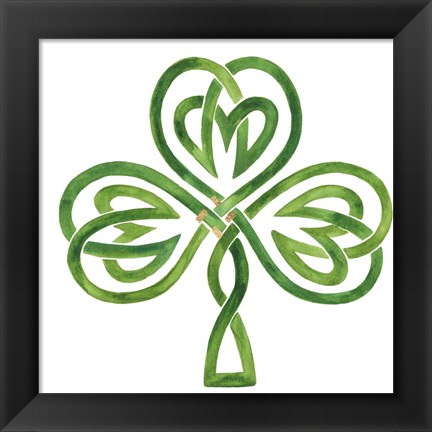 Framed Gilded Shamrock III Print