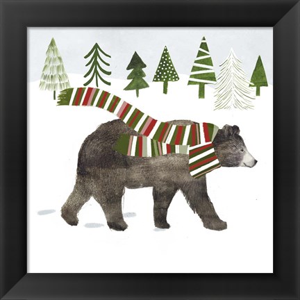 Framed Woodland Christmas I Print