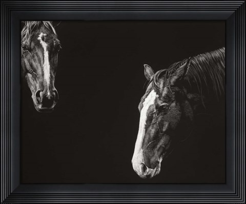 Framed Cowboy Scratchboard III Print